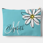 Daisy Doodle Flower Personalized Monogram Etui (Achterkant)