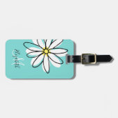 Daisy Doodle Flower Personalized Monogram Luggage Bagagelabel (Voorkant horizontaal)