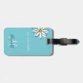 Daisy Doodle Flower Personalized Monogram Luggage Bagagelabel (Achterkant horizontaal)