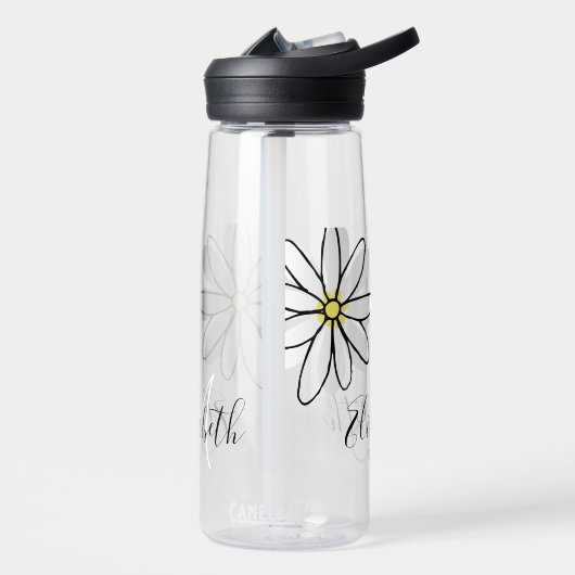 Daisy Doodle Flower Personalized Monogram Waterfles (Links)