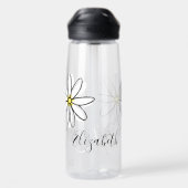 Daisy Doodle Flower Personalized Monogram Waterfles (Achterkant)