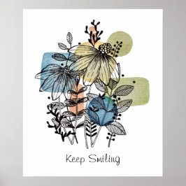 Daisy Doodle in Ink en Waterverf Poster