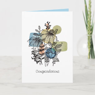 Daisy Doodle in inkt en Waterverf Kaart