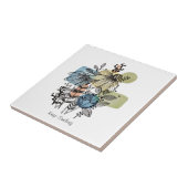 Daisy Doodle in inkt en Waterverf Tegel Tegeltje (Zijkant)