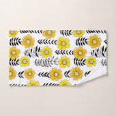 Daisy doodles in geel en zwart bad handdoek (Handdoek)