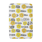 Daisy doodles in geel en zwart badmat (Voorkant Verticaal)