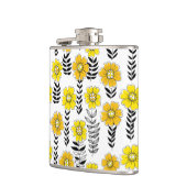 Daisy doodles in geel en zwart heupfles (Links)
