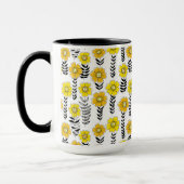 Daisy doodles in geel en zwart mok (Links)