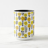Daisy doodles in geel en zwart mok (Midden)