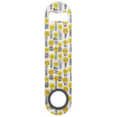 Daisy doodles in geel en zwart speed flessenopener (Voorkant)