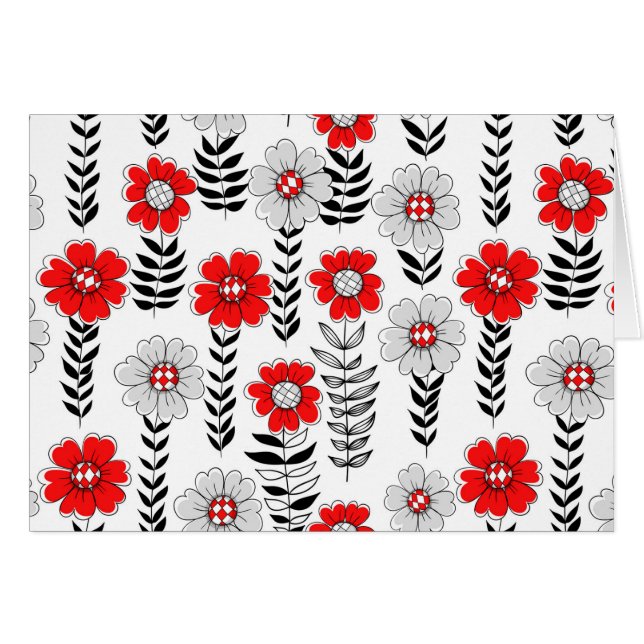 Daisy doodles in rood en zwart (Voorkant Horizontaal)