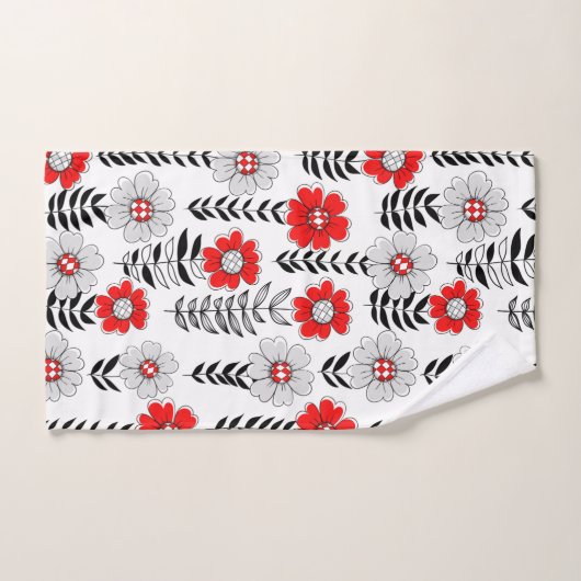 Daisy doodles in rood en zwart bad handdoek (Handdoek)