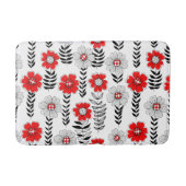 Daisy doodles in rood en zwart badmat (Voorkant)