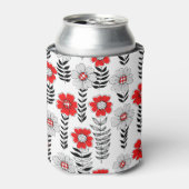 Daisy doodles in rood en zwart blikjeskoeler (Blikje Voorkant)