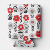 Daisy doodles in rood en zwart blikjeskoeler (Achterkant)