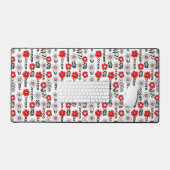 Daisy doodles in rood en zwart bureaumat (Keyboard & Muis)