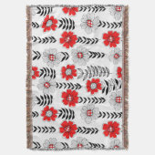 Daisy doodles in rood en zwart deken (Voorkant Verticaal)