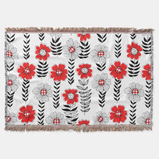 Daisy doodles in rood en zwart deken (Voorkant)