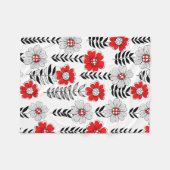 Daisy doodles in rood en zwart fleece deken (Voorkant (Horizontaal))