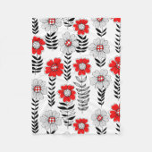 Daisy doodles in rood en zwart fleece deken (Voorkant)