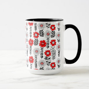 Daisy doodles in rood en zwart mok