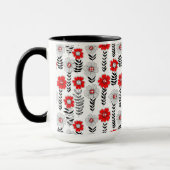 Daisy doodles in rood en zwart mok (Links)