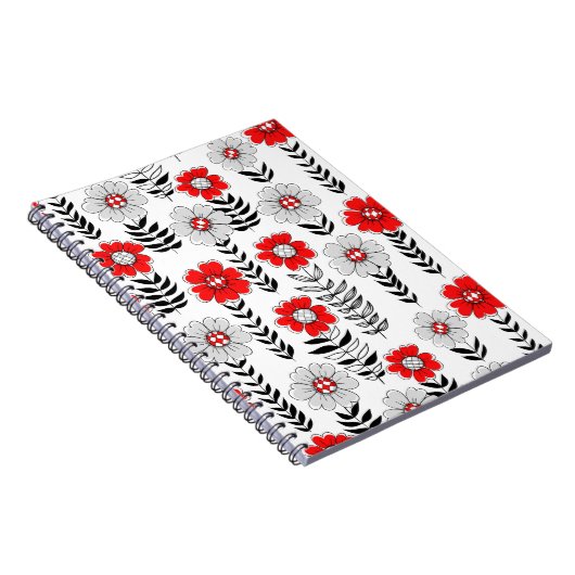 Daisy doodles in rood en zwart notitieboek (Rechterzijde)