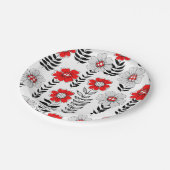 Daisy doodles in rood en zwart papieren bordje (Gekanteld)