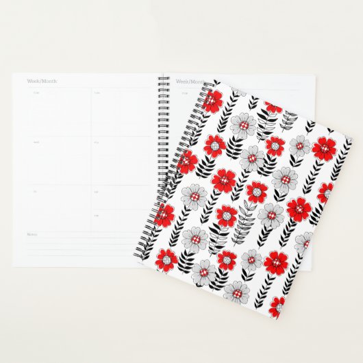 Daisy doodles in rood en zwart planner (Display)