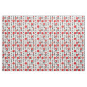 Daisy doodles in rood en zwart stof (Fat Quarter)