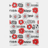 Daisy doodles in rood en zwart theedoek (Verticaal)