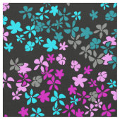 Daisy Dot Vintage Psychedelic Floral Stof (Close Up)