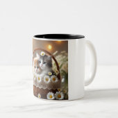 Daisy Dream Cats: een keramische Mok met twee tone (Voorkant rechts)