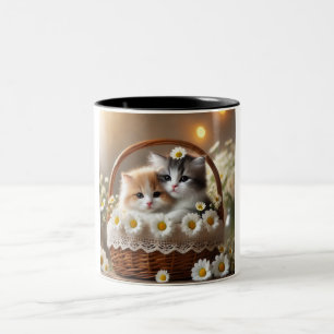 Daisy Dream Cats: een keramische Mok met twee tone