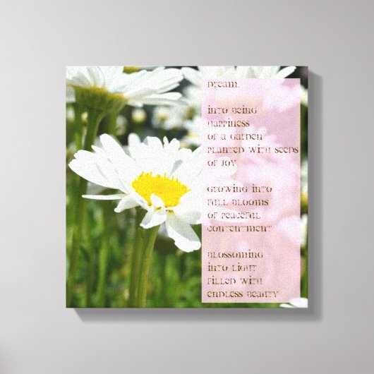 Daisy Dream Gedicht Canvas Print (Voorkant)
