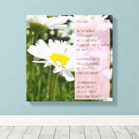 Daisy Dream Gedicht Canvas Print (Insitu (Houten vloer))
