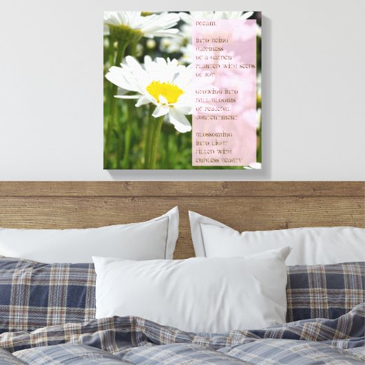 Daisy Dream Gedicht Canvas Print (Insitu (Slaapkamer))