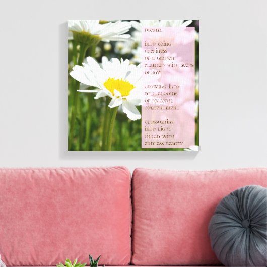 Daisy Dream Gedicht Canvas Print (Insitu (Woonkamer))