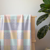 Daisy Dream Pastel Patchwork Sherpa Deken