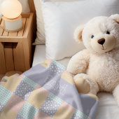 Daisy Dream Pastel Patchwork Sherpa Deken