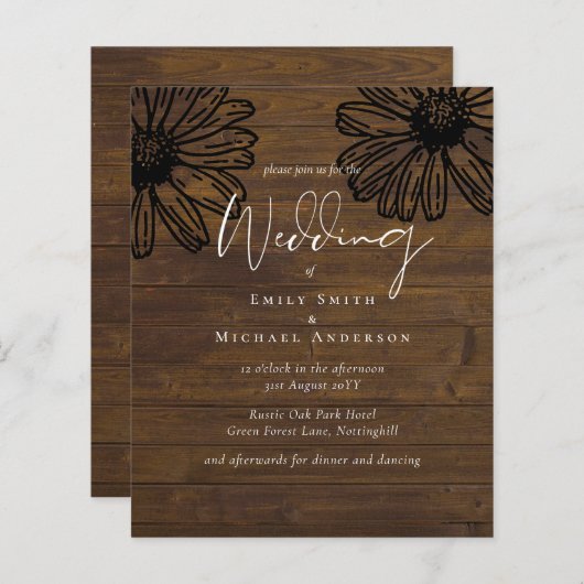 Daisy Dreams Elegant Script Budget Weduwen (Voorkant / Achterkant)