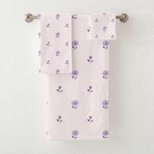 Daisy Dreams Pastel Paarse Bad Handdoek (Insitu)