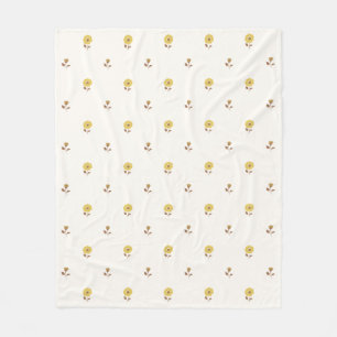 Daisy Dreams Yellow Brown Fleece Deken