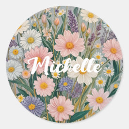 Daisy Dreamscape gepersonaliseerd Ronde Sticker