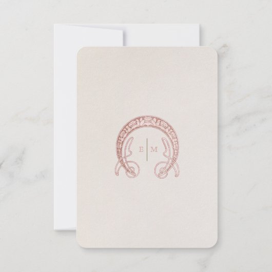 Daisy Dusty Pink Wedding Insert Art Nouveau Kaart (Achterkant)