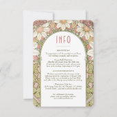 Daisy Dusty Pink Wedding Insert Art Nouveau Kaart (Voorkant)