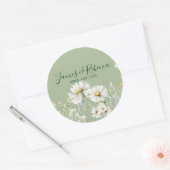 Daisy Earthy Sage & Botanical Greenery Ronde Sticker (Envelop)