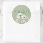 Daisy Earthy Sage & Botanical Greenery Ronde Sticker (Tas)