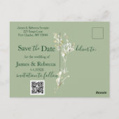 Daisy Earthy Sage & Botanisch Save the Date Briefkaart (Achterkant)