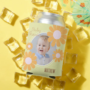 Daisy Eenvoudig Baby shower Groene Foto Blikjeskoeler